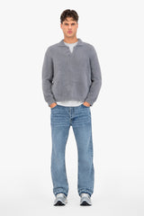 Fluffy Knit Polo Sweater