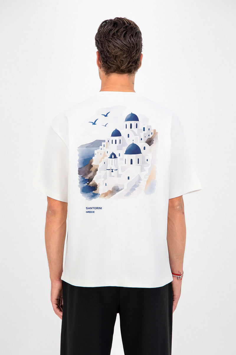 Santorini Print T-Shirt