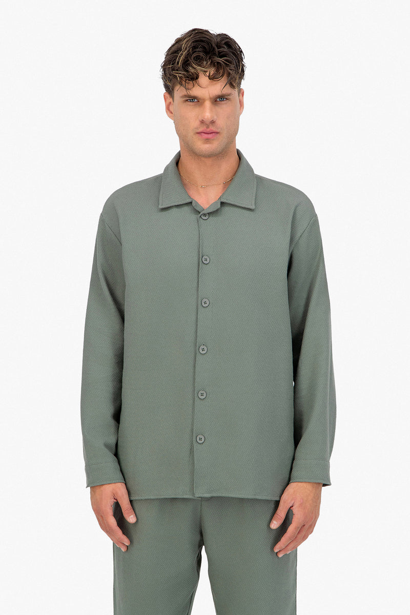 Jacquard LS Button Shirt