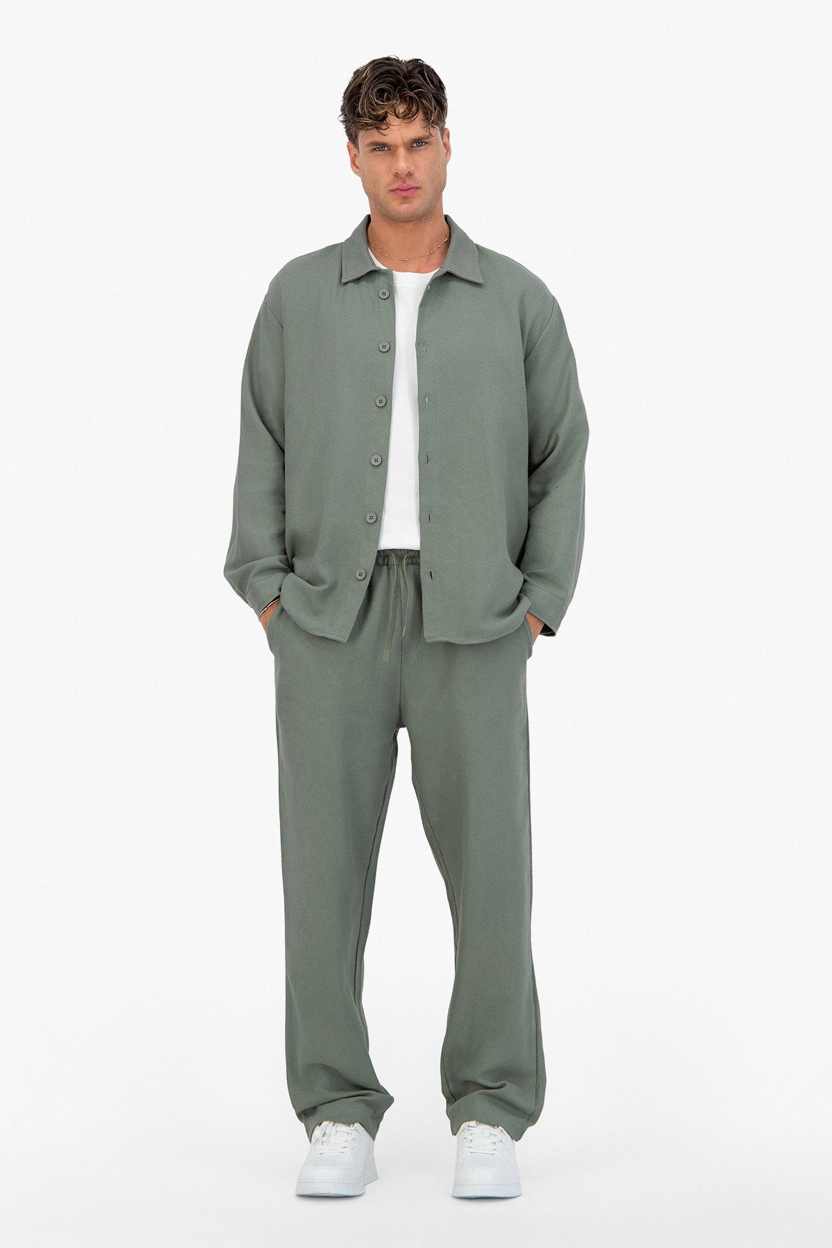 Jacquard LS Button Shirt