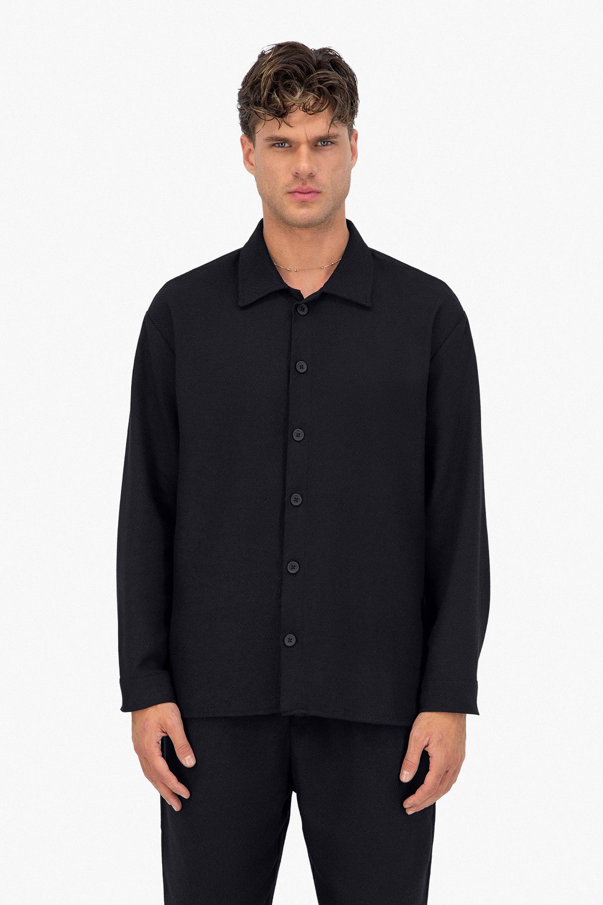 Jacquard LS Button Shirt