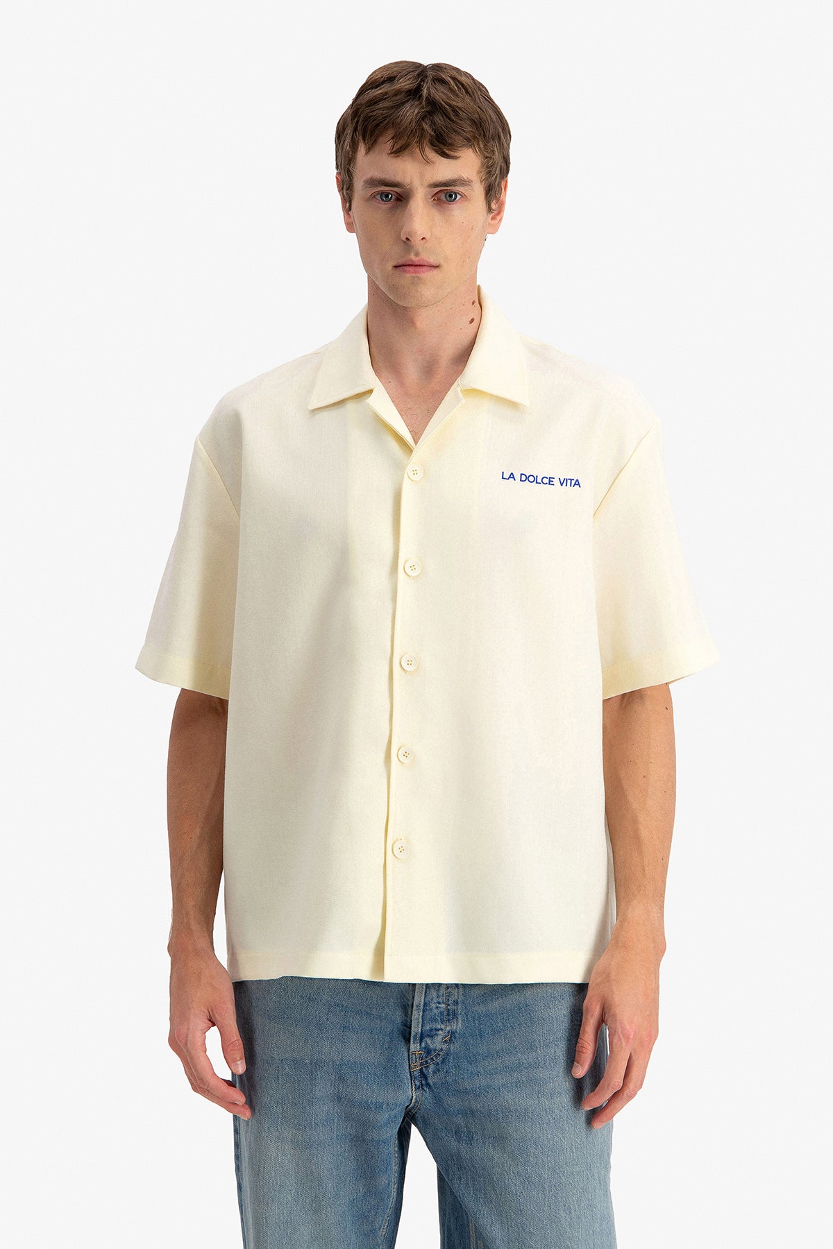 La Dolce Vita Print Button Shirt