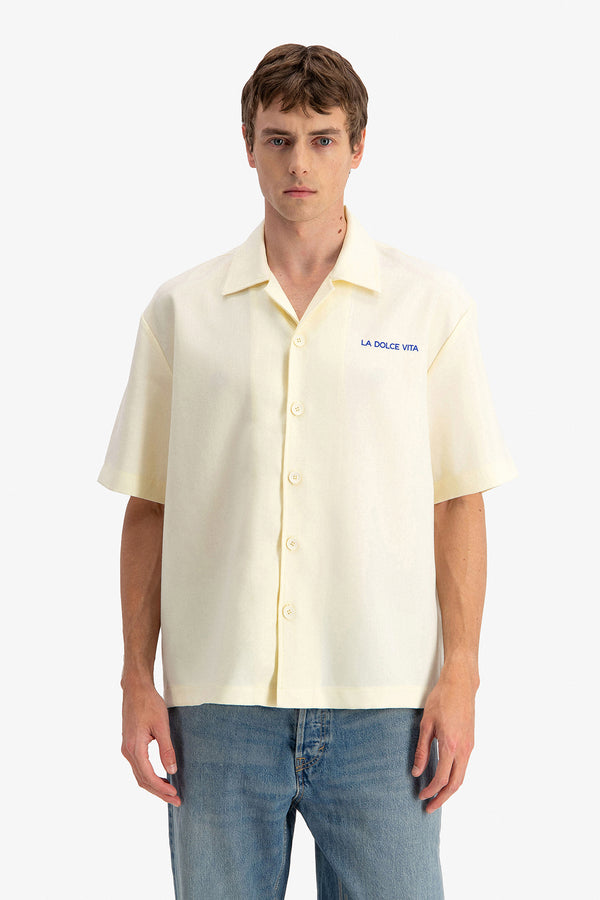 La Dolce Vita Print Button Shirt