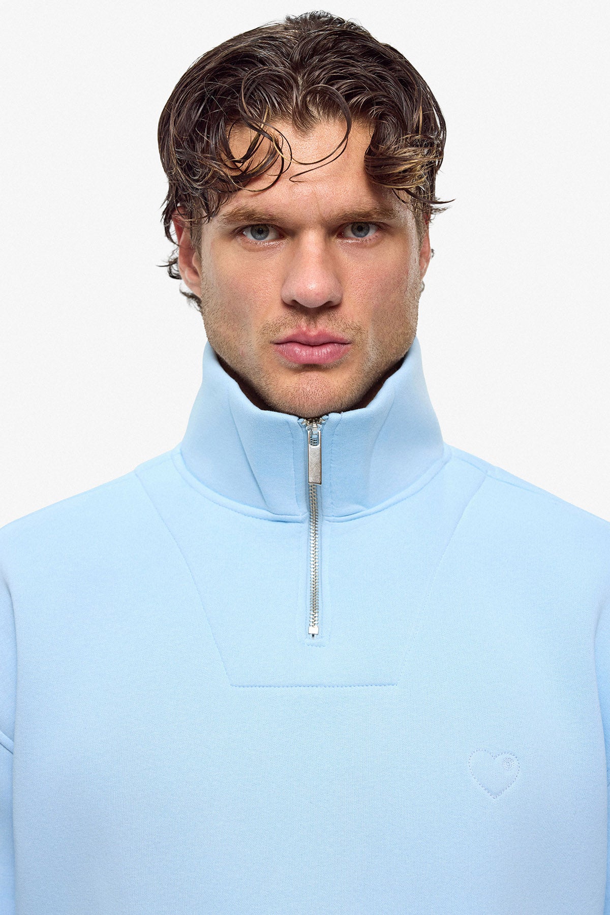 Puff Heart Quarter-Zip Sweatshirt