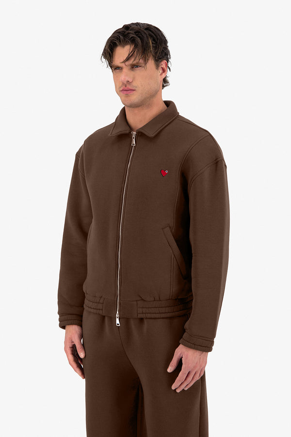 Neoprene Effect Zipper Hoodie