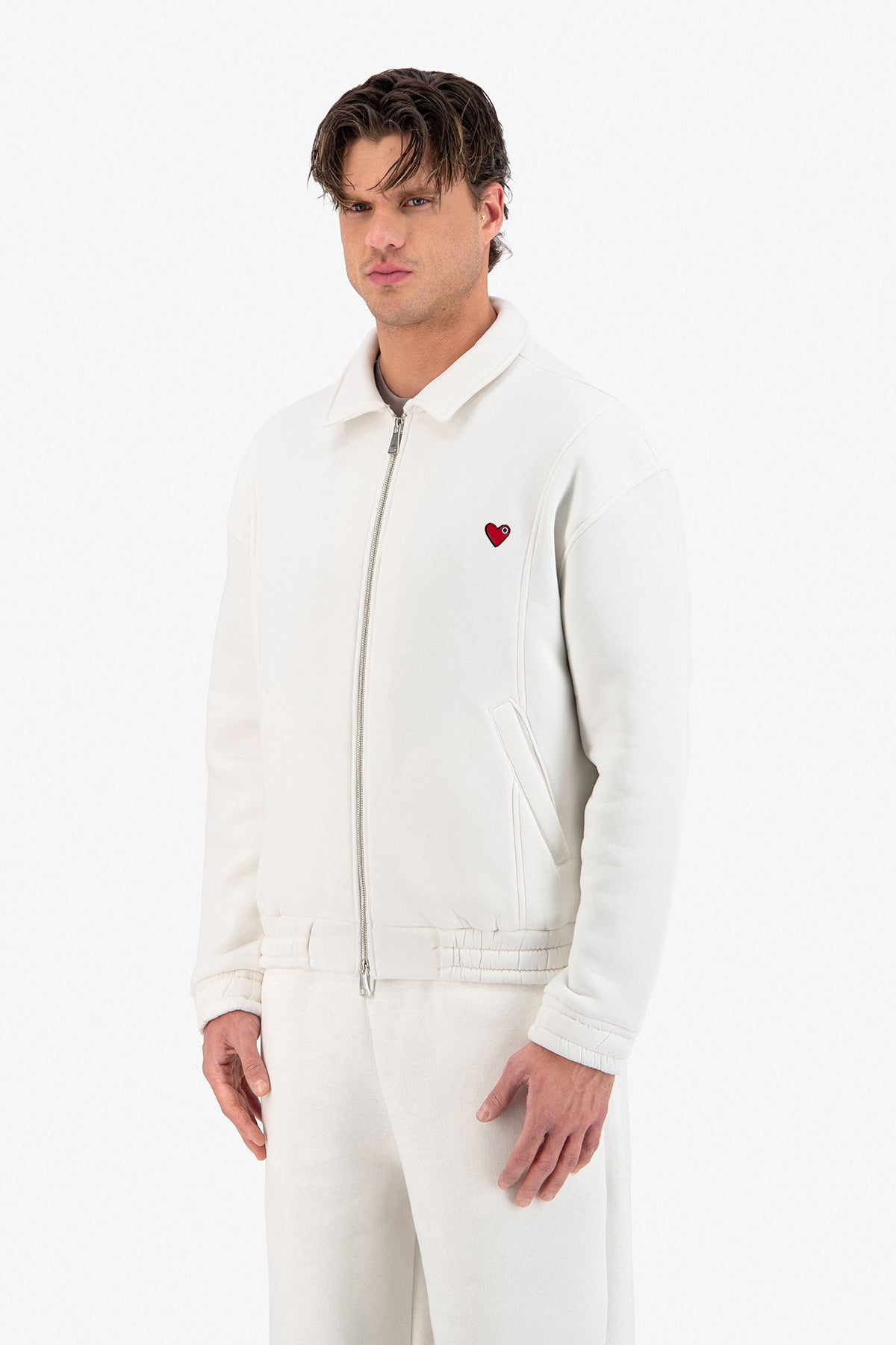 Neoprene Effect Zipper Hoodie