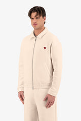 Neoprene Effect Zipper Hoodie