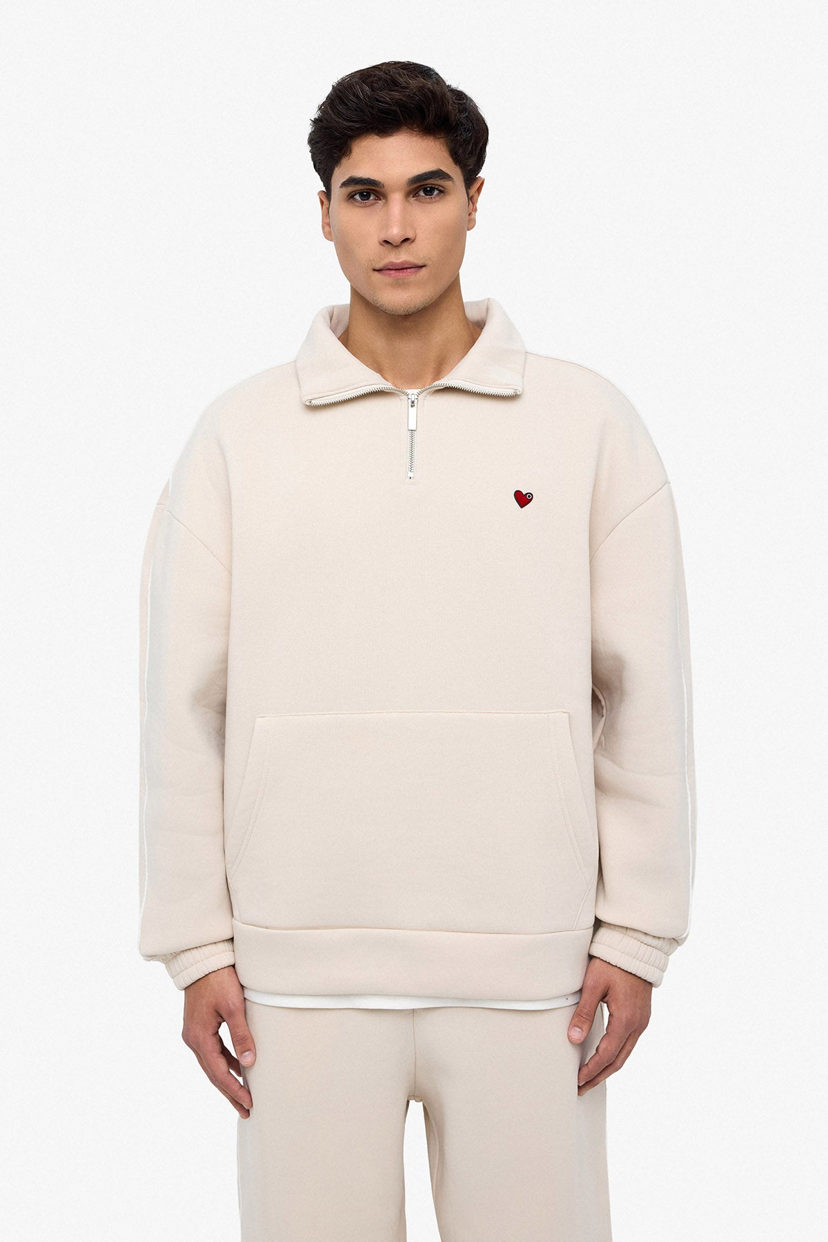 Stripe Quart Zip Sweat