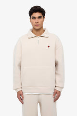 Stripe Quart Zip Sweat