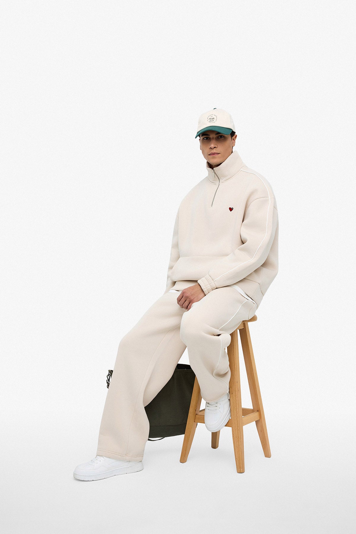 Stripe Quart Zip Sweat