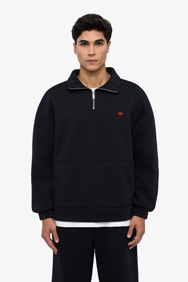Stripe Quart Zip Sweat