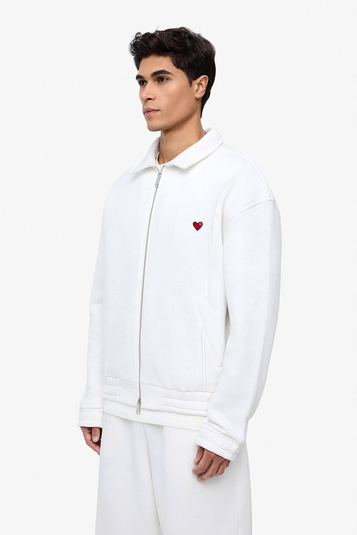 Neoprene Effect Zipper Hoodie