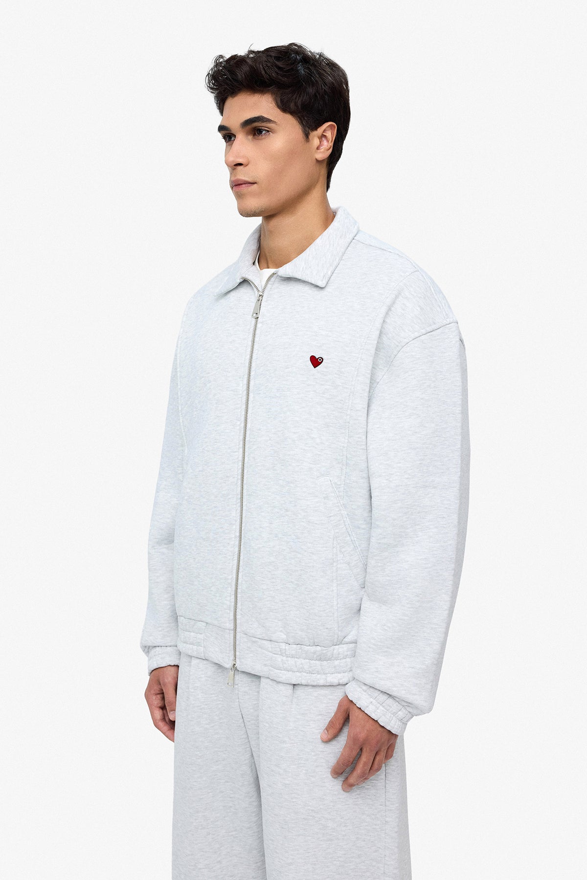 Neoprene Effect Zipper Hoodie