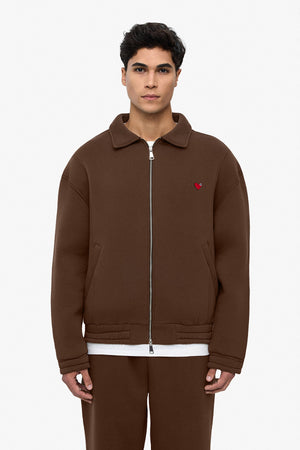 Neoprene Effect Zipper Hoodie