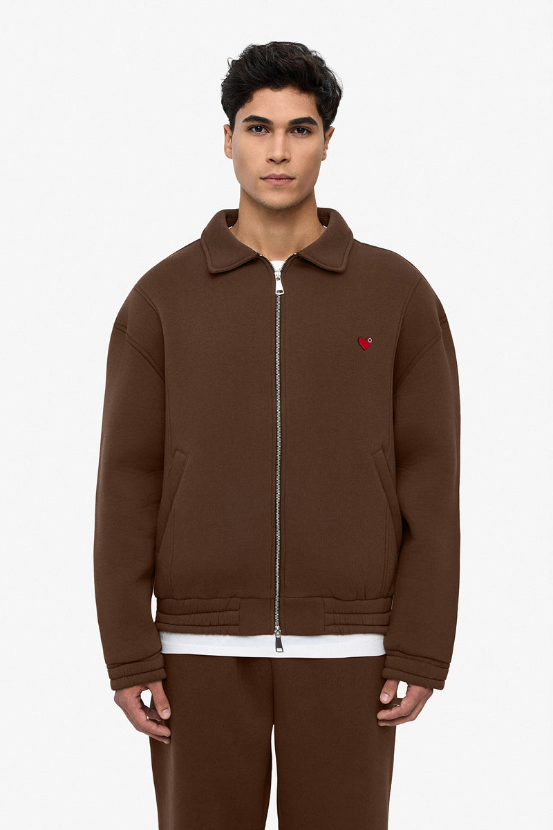 Neoprene Effect Zipper Hoodie