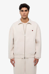 Neoprene Effect Zipper Hoodie