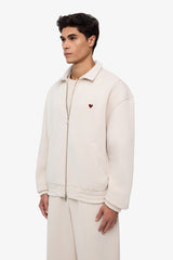 Neoprene Effect Zipper Hoodie