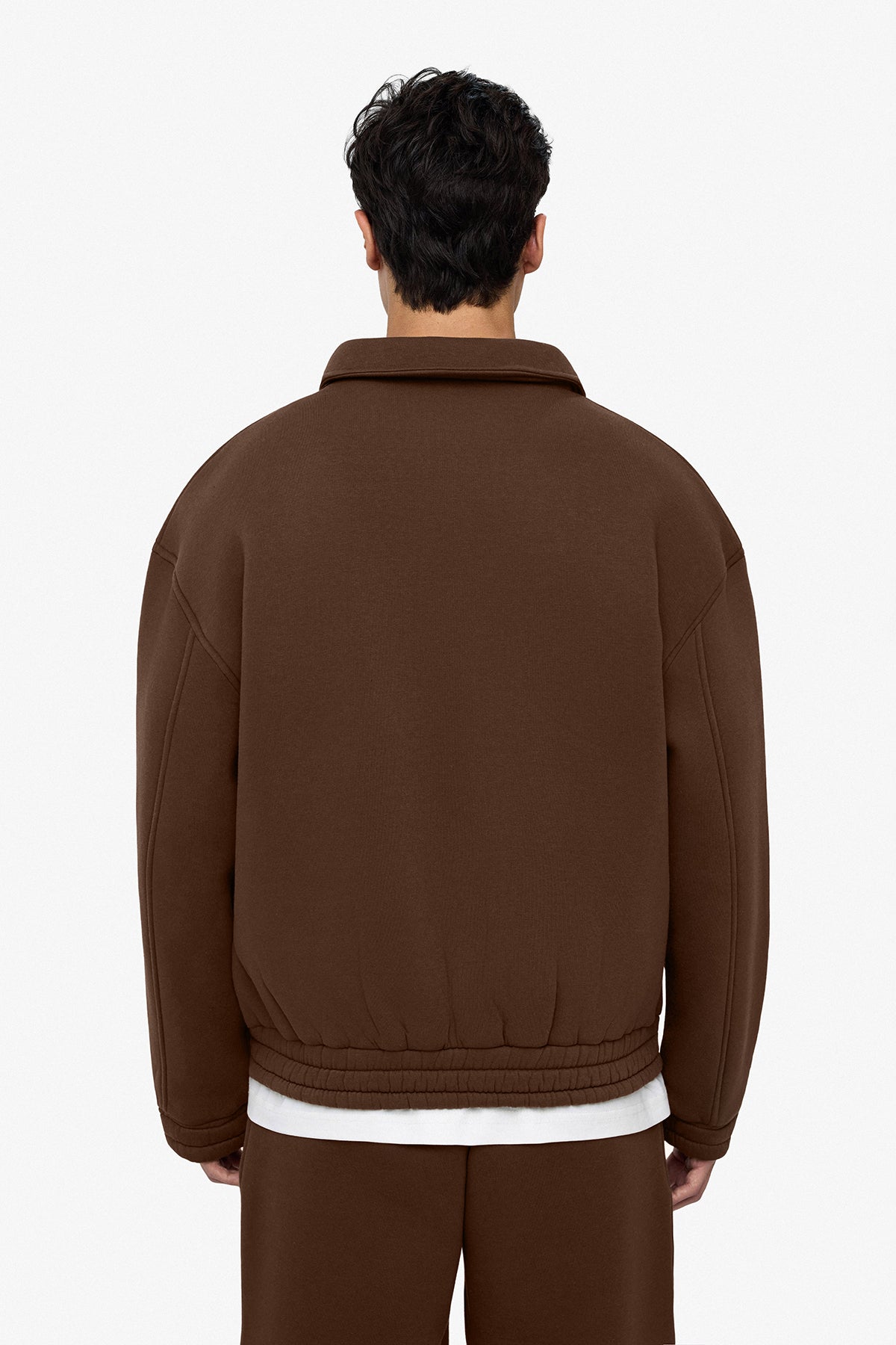 Neoprene Effect Zipper Hoodie