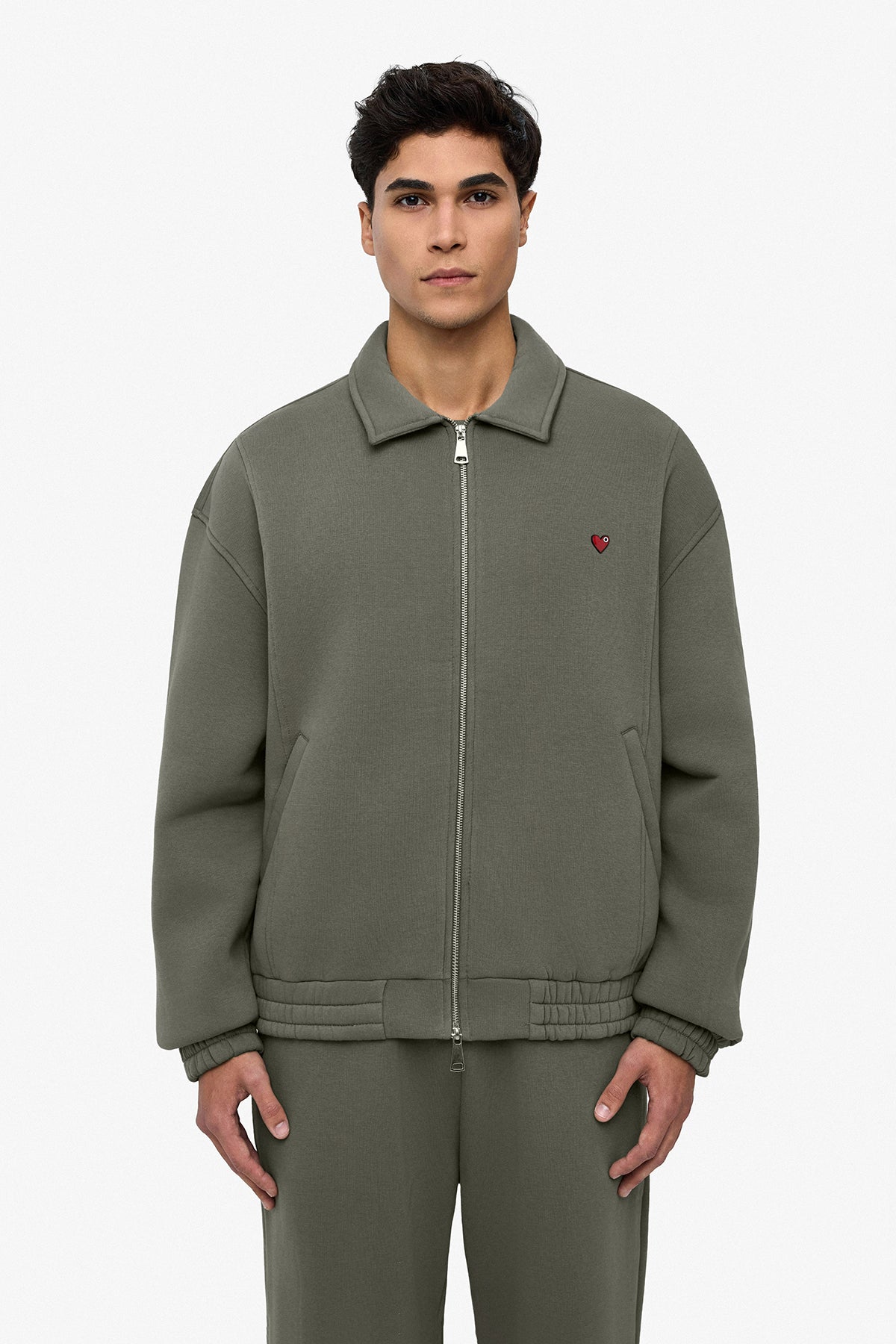 Neoprene Effect Zipper Hoodie