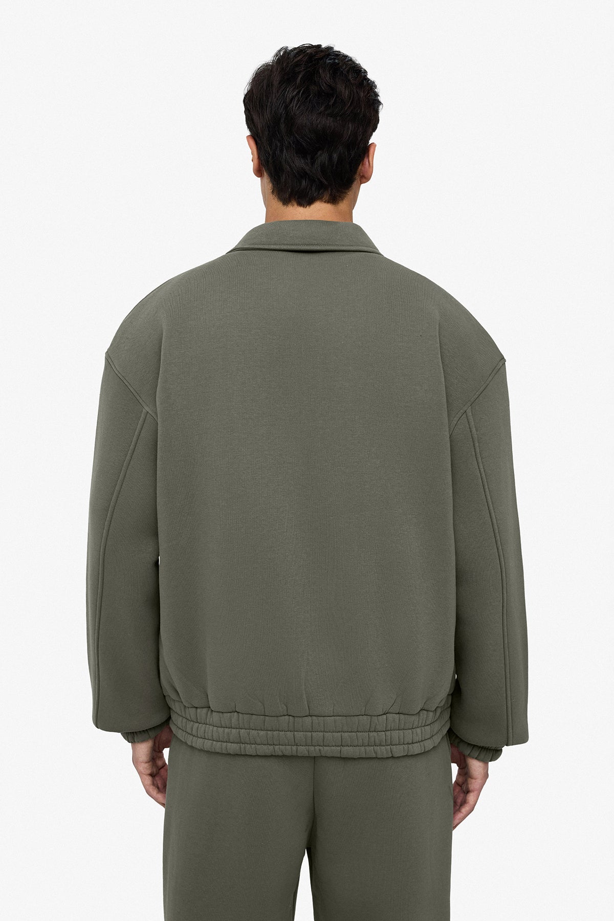 Neoprene Effect Zipper Hoodie