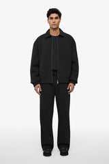 Neoprene Effect Zipper Hoodie