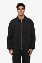 Neoprene Effect Zipper Hoodie