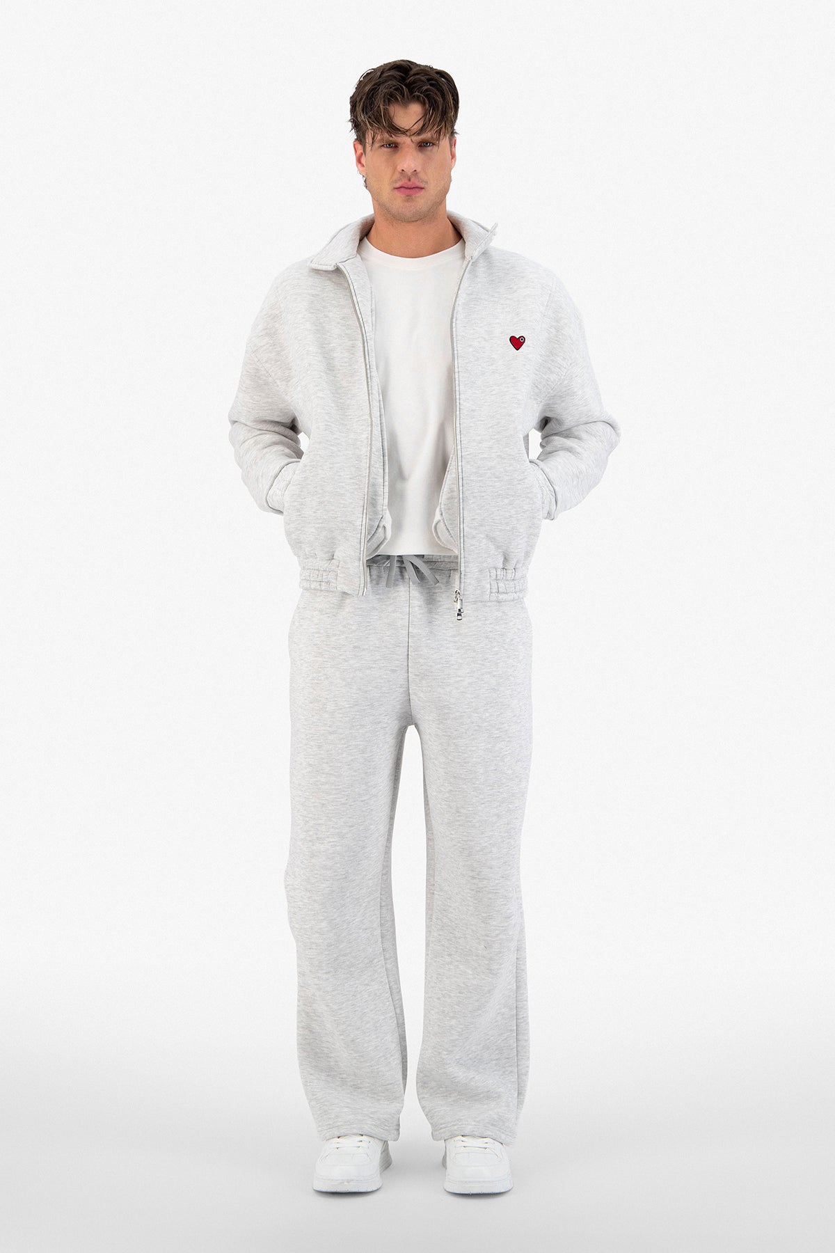 Neoprene Effect Zipper Hoodie