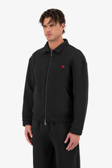 Neoprene Effect Zipper Hoodie