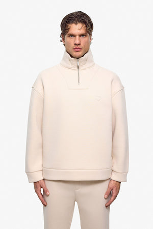 Puff Heart Quarter-Zip Sweatshirt