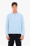 Fluffy Knit Polo Sweater