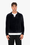 Fluffy Knit Polo Sweater