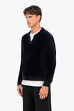 Fluffy Knit Polo Sweater