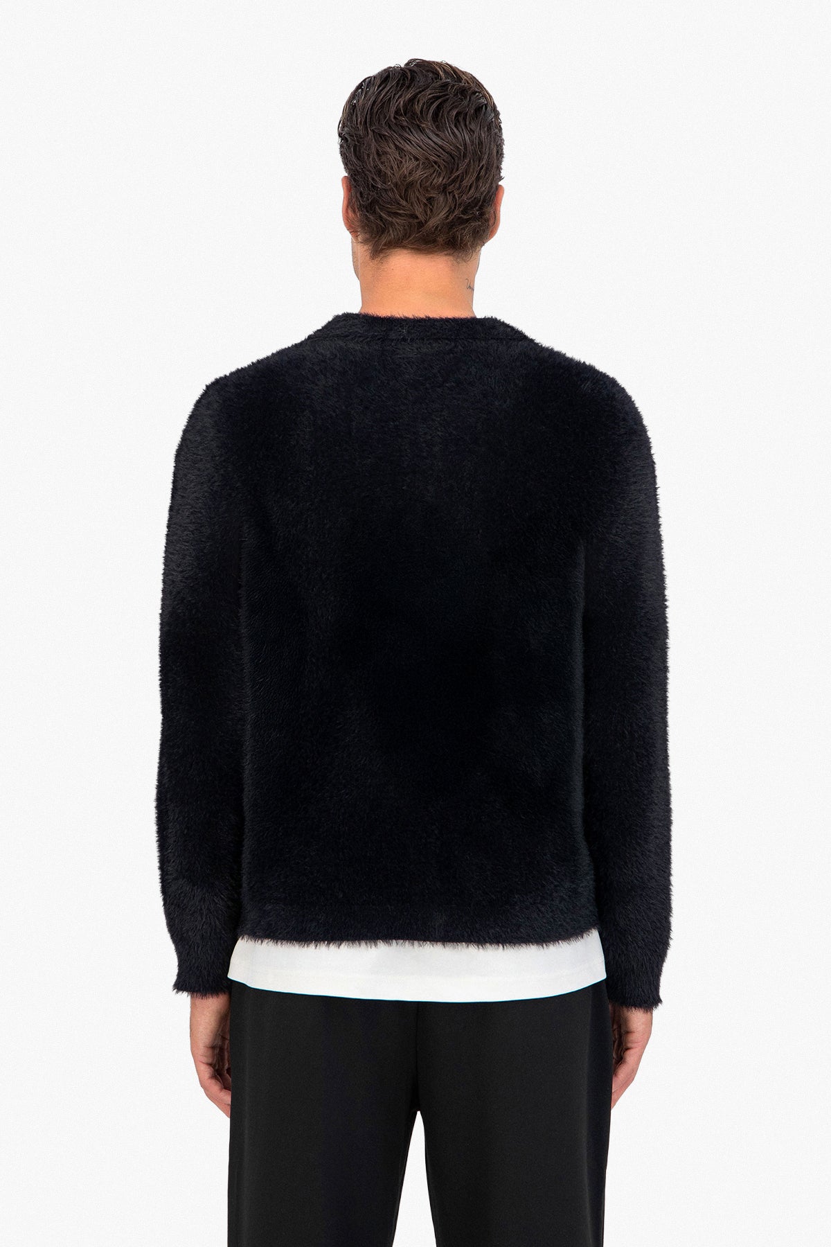Fluffy Knit Polo Sweater