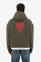 Love Heart Print Oversized Hoodie