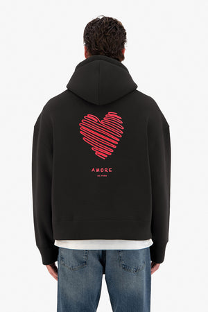 Love Heart Print Oversized Hoodie